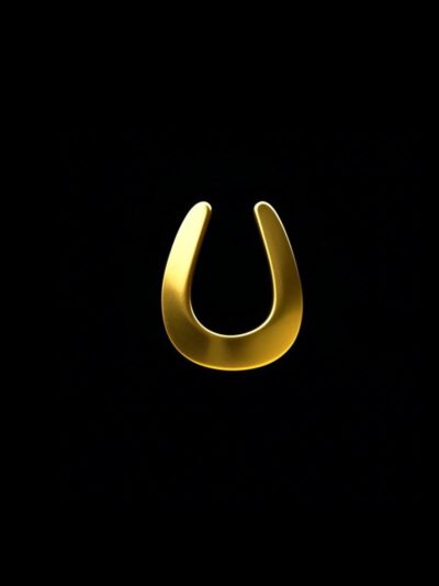 Horse Shoe Tooth Gem 18K Gold