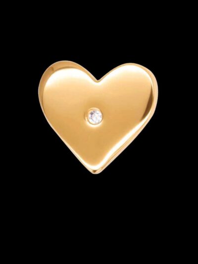 Gold and Diamond Heart Tooth Gem