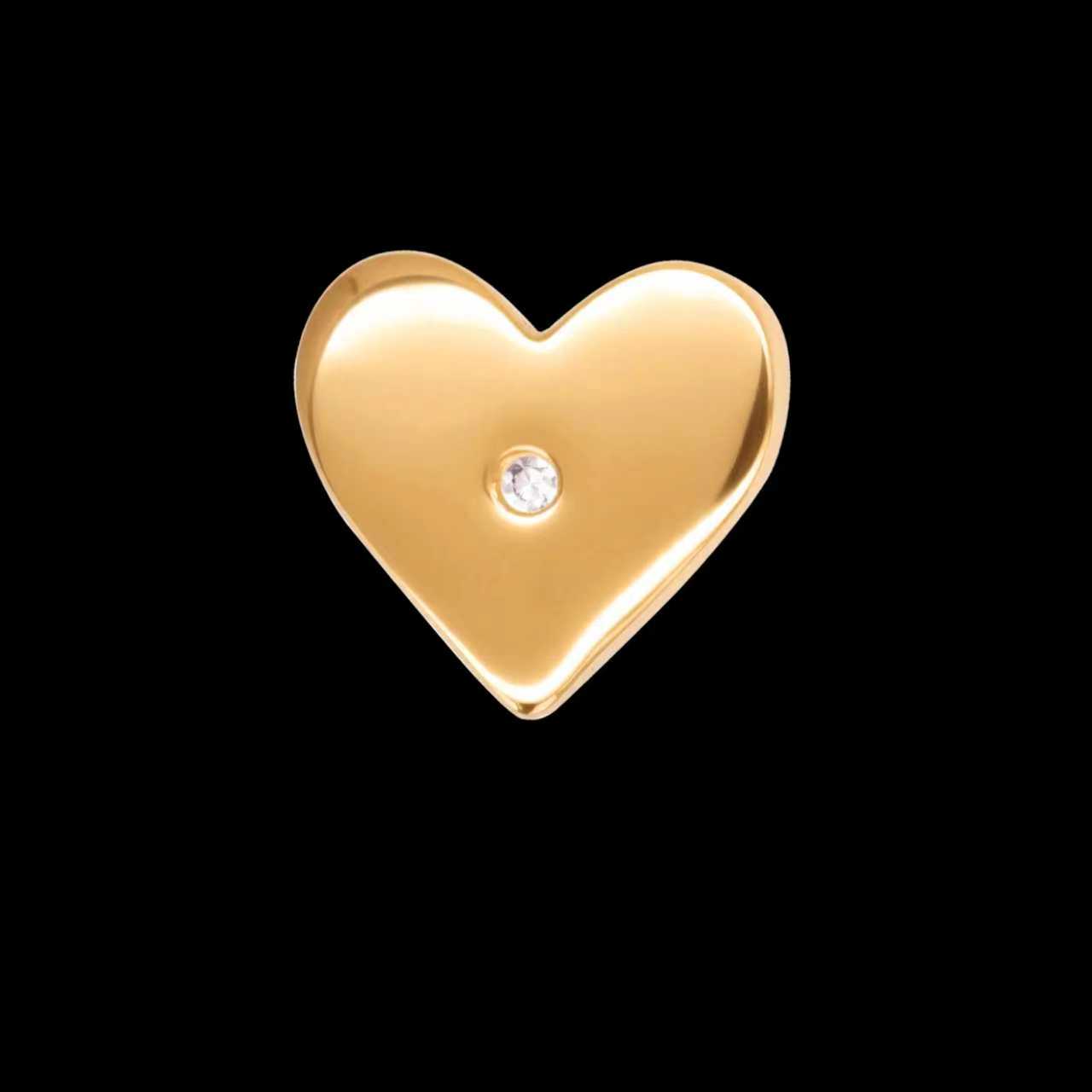 Gold and Diamond Heart Tooth Gem